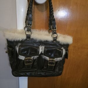 Coach Limited edition Shearling trim purse  - # F052-SB06